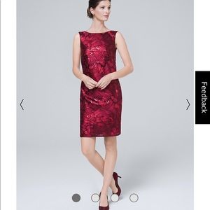 NWT WHBM RED SEQUIN SHIFT DRESS. SIZE 2